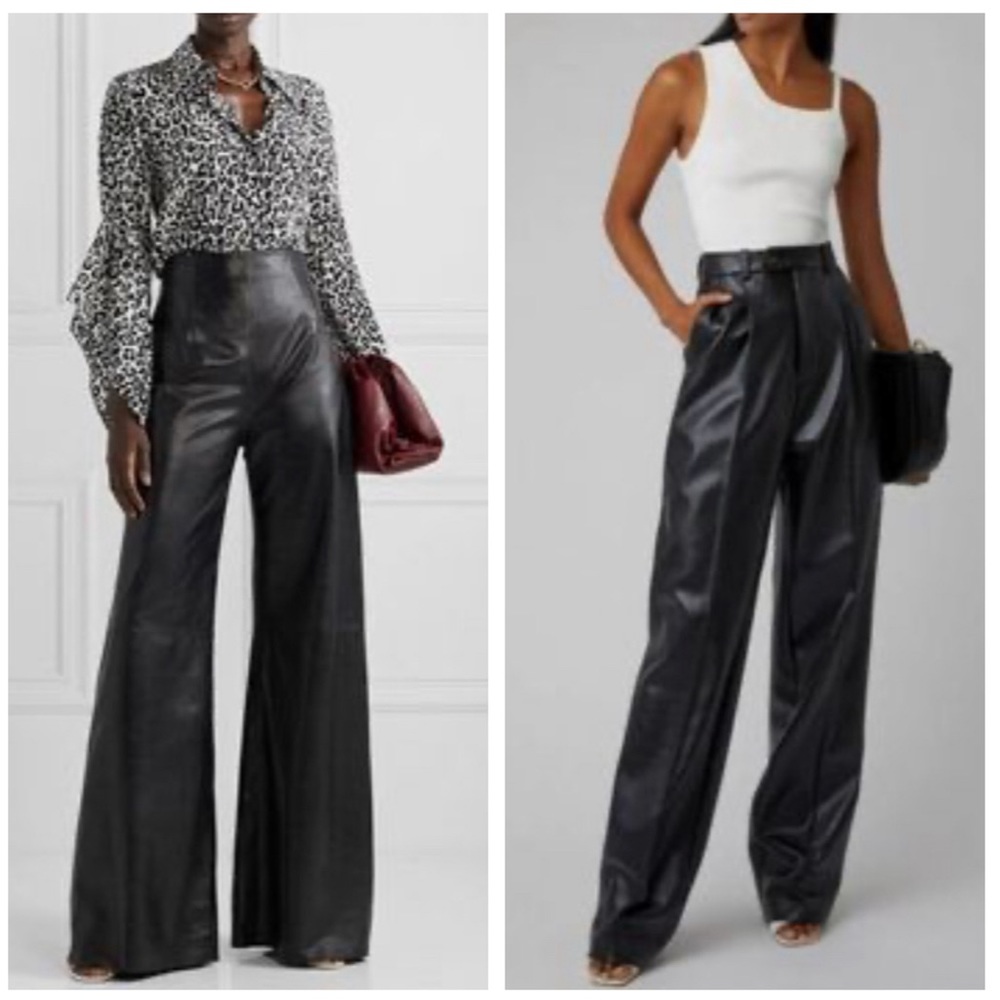 Zara Wide Leg Faux Leather Trousers!